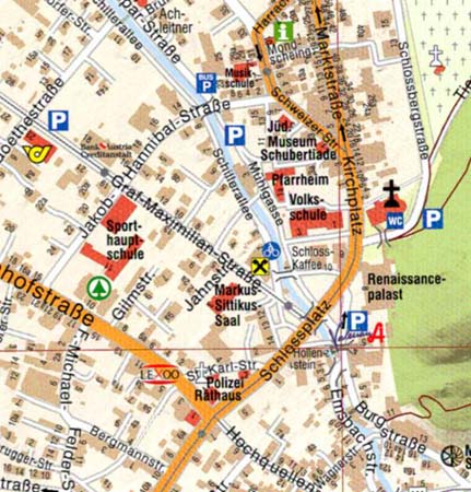 Hohenems-Stadtplan-Ausschnitt